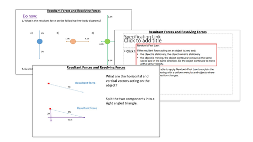 AQA Physics Paper 2 Revision - Resultant forces and resolving forces