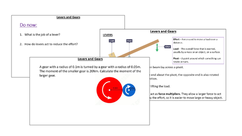 AQA Physics paper 2 revision - levers and gears