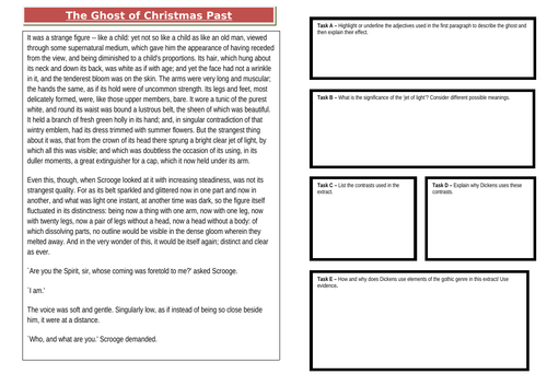'A Christmas Carol' Extract Analysis - Revising the Christmas Spirits