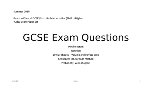 Powerpoint  Cambridge  GCSE D&T Exam