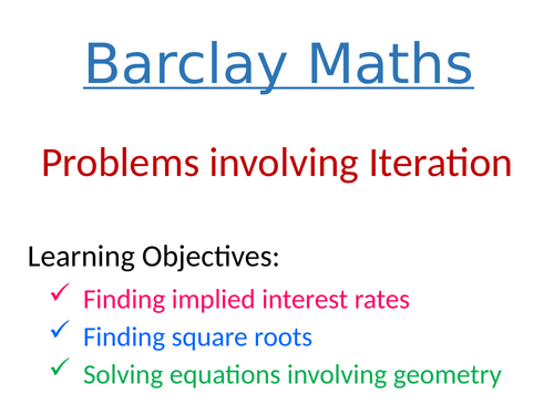 Problems involving Iteration