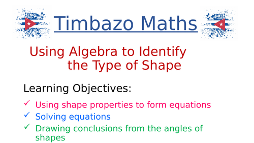 Properties of Shapes using Algebra