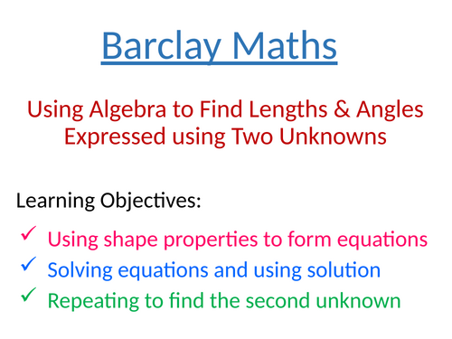 Shapes with Two Unknowns
