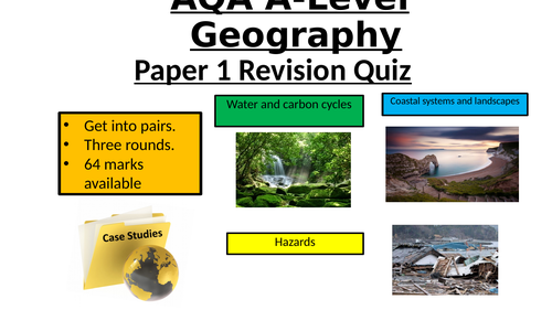AQA Geography A Level - Paper 1 revision quiz