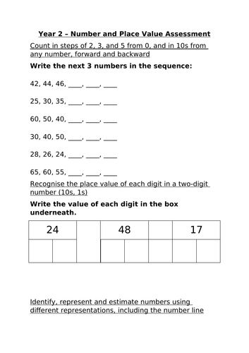 Yr2 Addition Subtraction Assessment