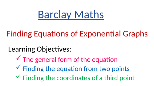 Finding Equations of Exponential Graphs