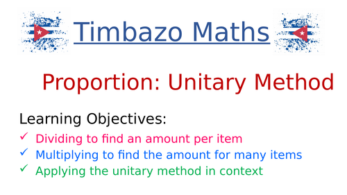 Proportion Unitary Method