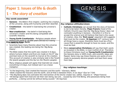 Eduqas GCSE RS Revision (P1: Issues of Life and Death)