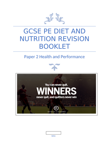 GCSE PE Diet and nutrition revision booklet part 2