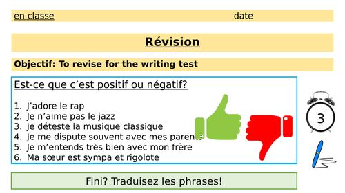 Writing Test Revision - Studio 2 (Rouge) Module 3 - Mon Identité