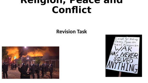 Revision activities for AQA Religious Studies A G.C.S.E Peace and Conflict