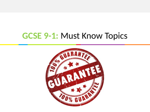 GCSE 9-1 Maths Must Know Topics