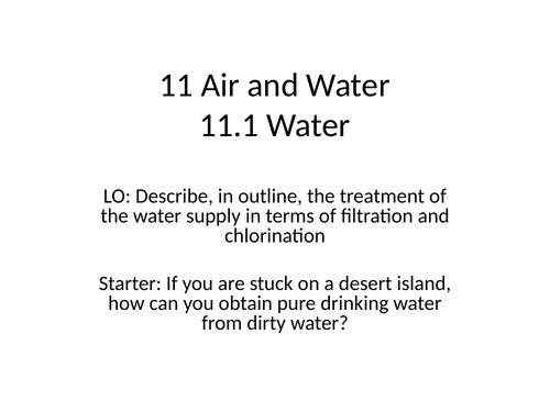 Lesson Sequence Air, Water, Nitrogen, Sulfur