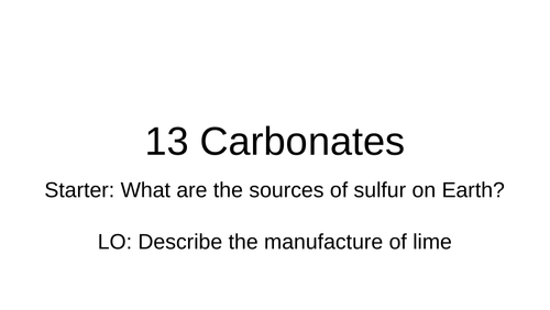 Topic 13 Carbonates