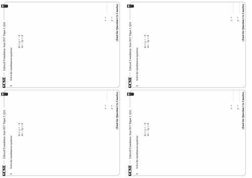 Simultaneous Equations - Elimination - Foundation & Higher GCSE Questions