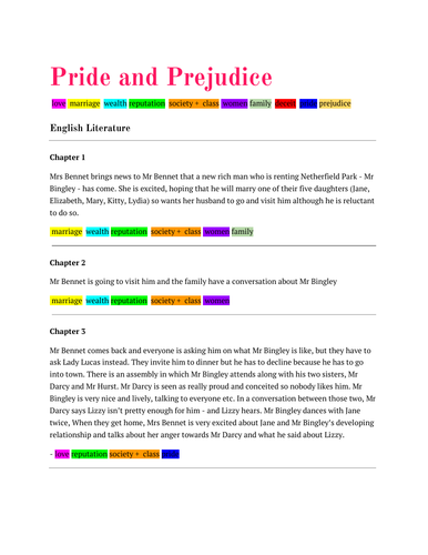pride-and-prejudice-chapter-summaries-with-themes-teaching-resources