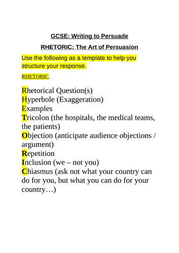 English Language GCSE Transactional Writing - Writing to Persuade