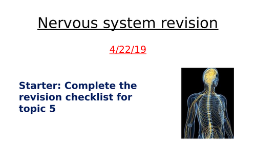 Homeostasis & response revision lessons