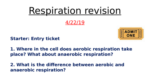 Respiration revision lesson AQA
