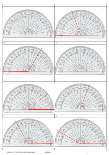 Protractor Read and Draw angles