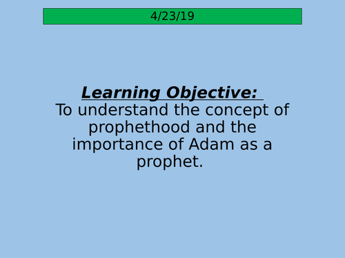 Prophethood and Adam