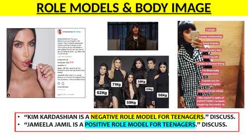 Body Image and Role Models lesson (Jameelia Jamil & Kim Kardashian)