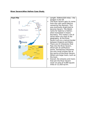 AQA Geography GCSE Physical Landscapes River Severn Case Study