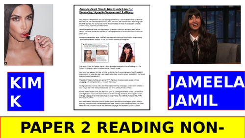 EDUQAS GCSE English Language 2018 Paper 2 Q1&2 - Kim Kardashian & Jameelia Jamil