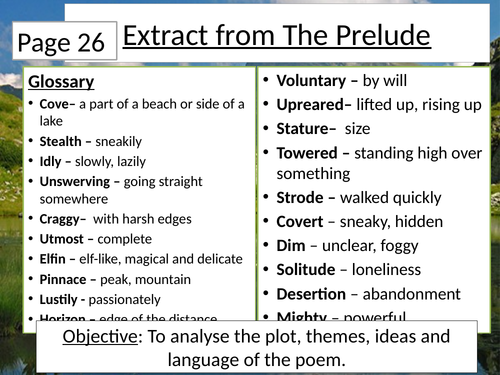 Extract from The Prelude GCSE Edexcel Conflict Poetry Anthology