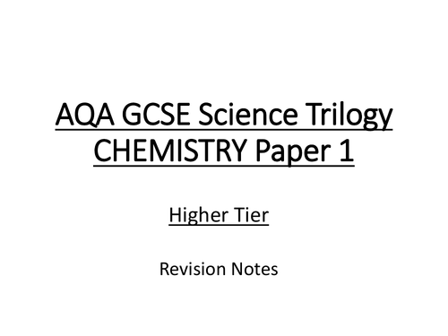 AQA GCSE 9-1 TRILOGY Chemistry Paper 1 Section C5 Higher Tier Revision with Required Practical