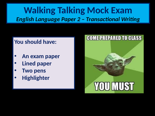 Transactional Writing Walking Talking Mock