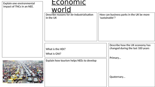 Changing Economic World revision sheet