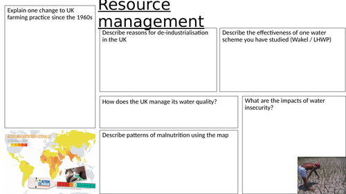 Resource Management revision sheet AQA Geography
