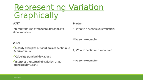 Representing Variation Graphically - Biology Statistical Tests