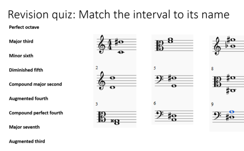 Grade 5 music theory: Intervals Quiz