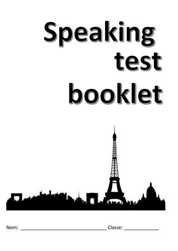 AQA French GCSE speaking exam booklet