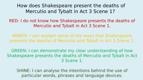 Romeo and Juliet - Whole of Act 3. 7 lessons.