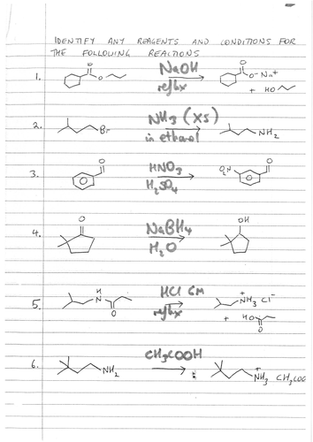 Organic chemistry reagent test