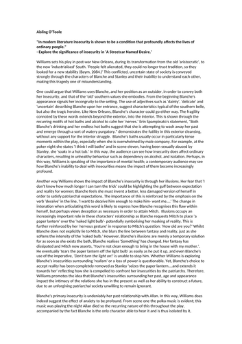 A* essay on 'A Streetcar Named Desire'