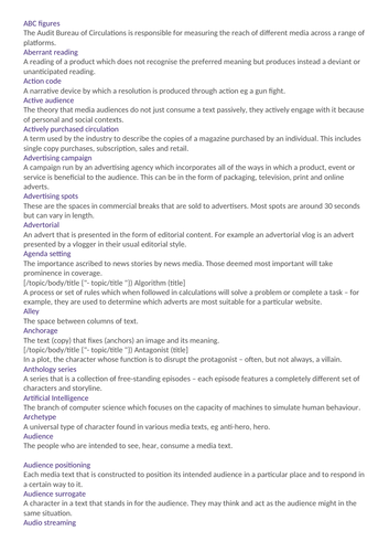 Terminology dictionary