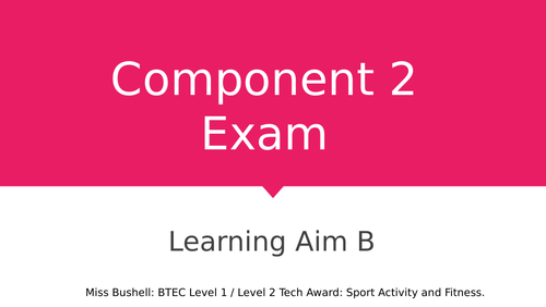 BTEC Level 1 / Level 2 Tech Award: Sport Activity and Fitness