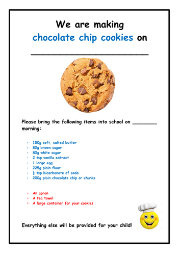 Food Technology: Chocolate Chip Cookies