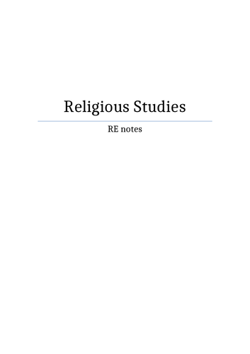 Religious studies summary-Christianity