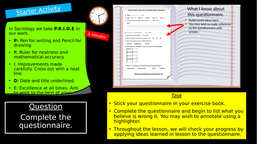 GCSE Eduqas Questionnaires