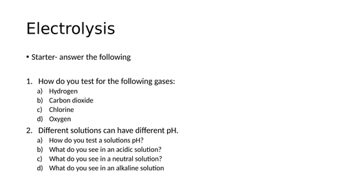 AQA C4 electrolysis revision