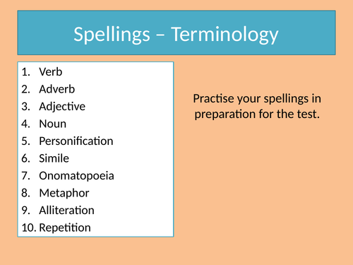 Spelling - KS3/KS4