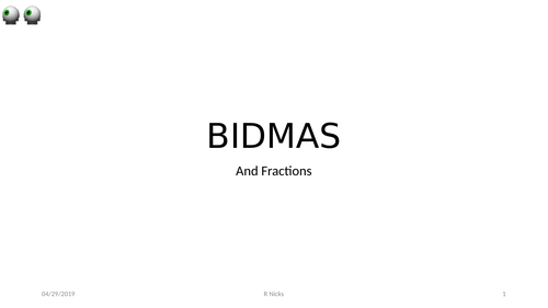 BIDMAS and Fractions