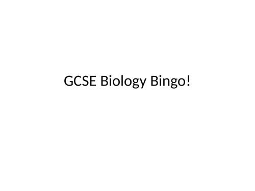 AQA GCSE Biology Bingo