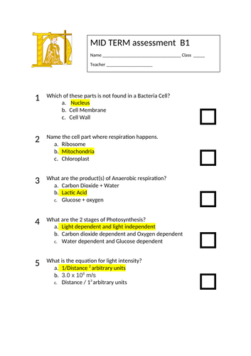 Multiple Choice Question Practice For Ocr Gateway Gcse 9 1 Teaching Resources