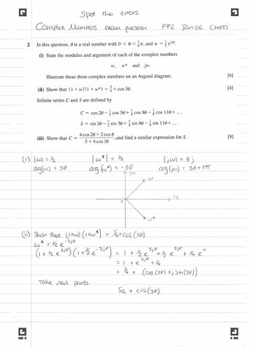 Complex Numbers Spot the Error